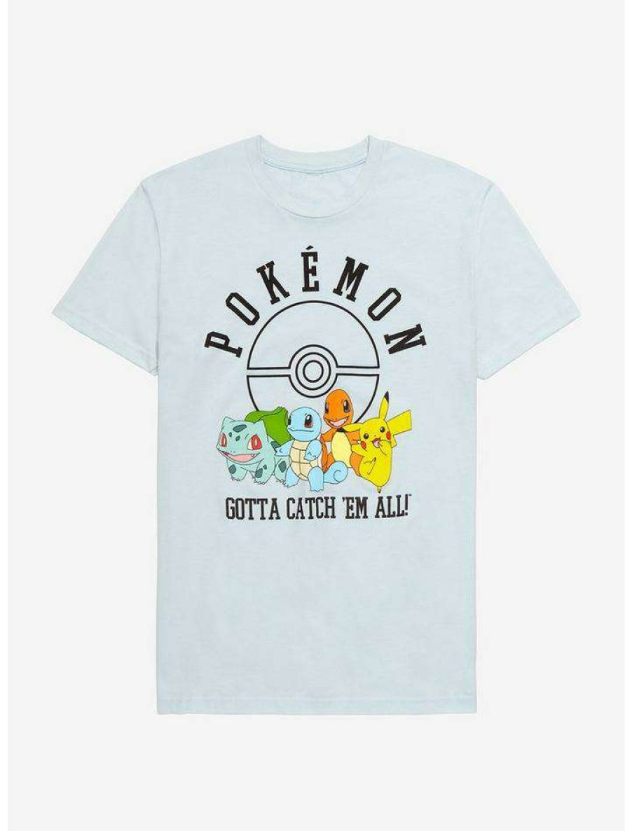 Tees * | Top 10 Pokemon Kanto Starters Boyfriend Fit Girls T-Shirt Multi