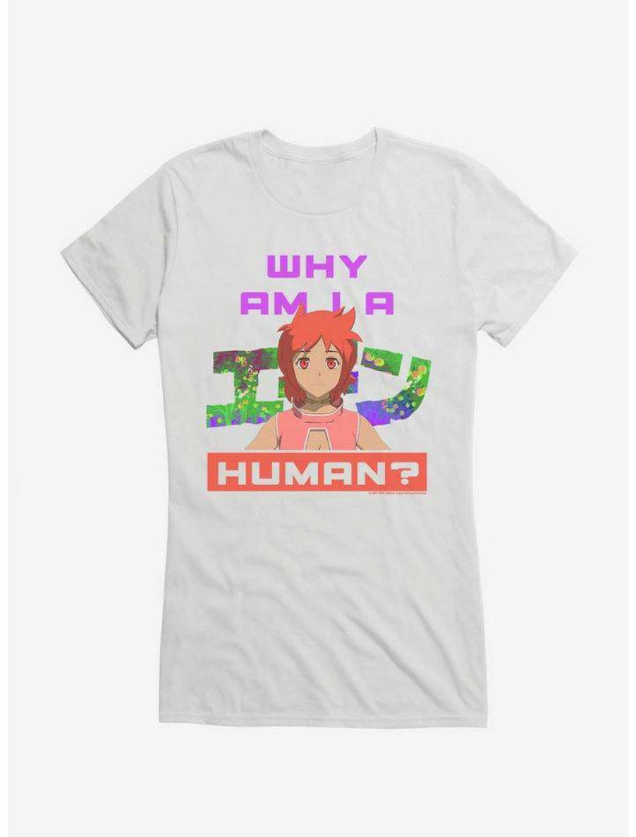 Tees * | Coupon Eden Why Am I Am A Human Logo Girls T-Shirt White