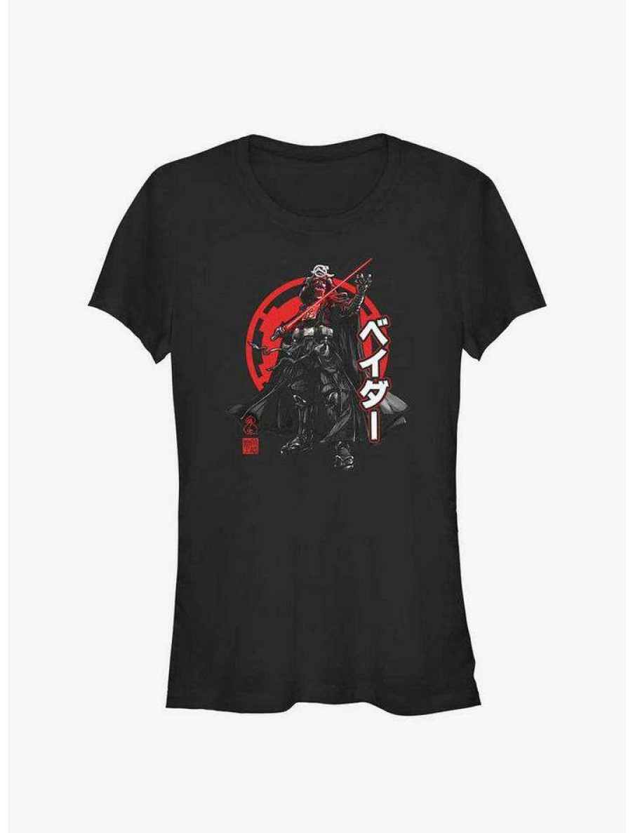 Tees * | Promo Star Wars: Visions Duel Darth Vader Samurai Girls T-Shirt Black