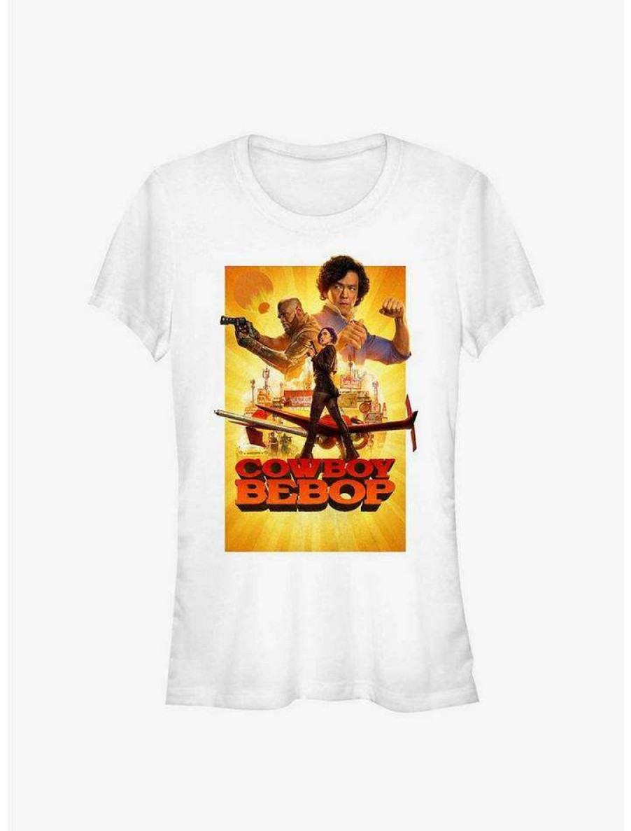 Tees * | Deals Cowboy Bebop Bebop Poster Girl'S T-Shirt White