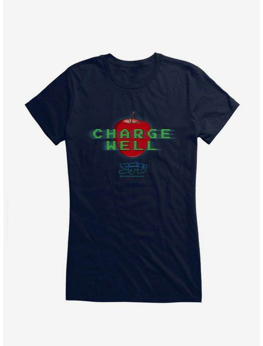 Tees * | Best Deal Eden Charge Well Apple Logo Girls T-Shirt Navy