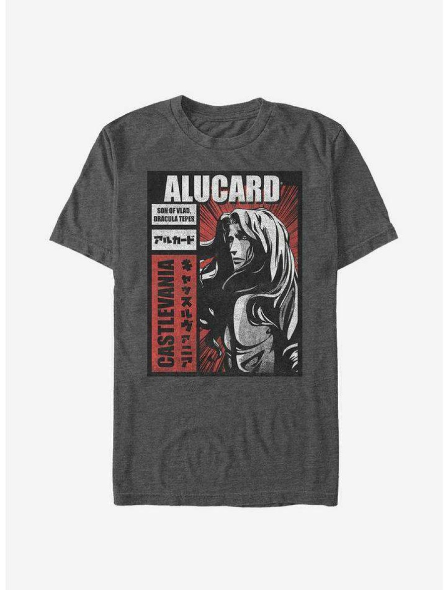 Guys * | Top 10 Castlevania Alucard Kanji T-Shirt Char Htr