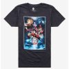 Guys * | Hot Sale Demon Slayer: Kimetsu No Yaiba The Movie: Mugen Train Poster T-Shirt Dark Grey