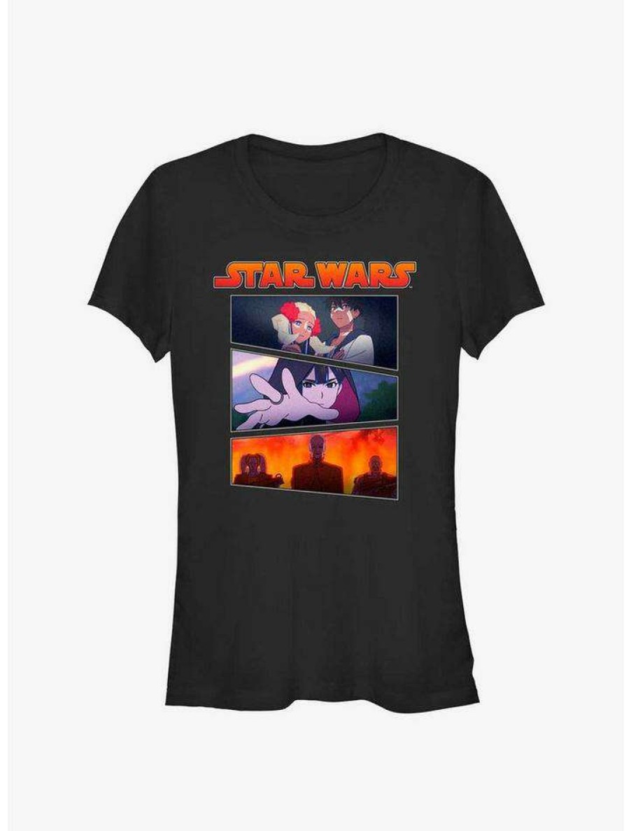 Tees * | Promo Star Wars: Visions Village Panels Girls T-Shirt Black