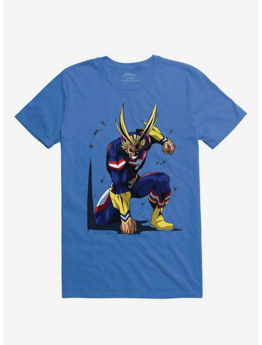 Guys * | Best Deal My Hero Academia All Might Royal T-Shirt Royal Blue