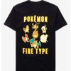 Guys * | Budget Pokemon Fire Type T-Shirt Black