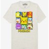 Tees * | Coupon Pokemon Classic Characters Grid Boyfriend Fit Girls T-Shirt Multi