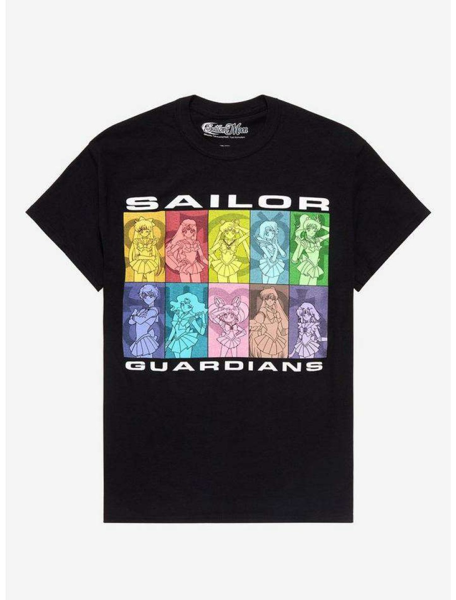 Guys * | Deals Sailor Moon Sailor Guardians Panels T-Shirt Black