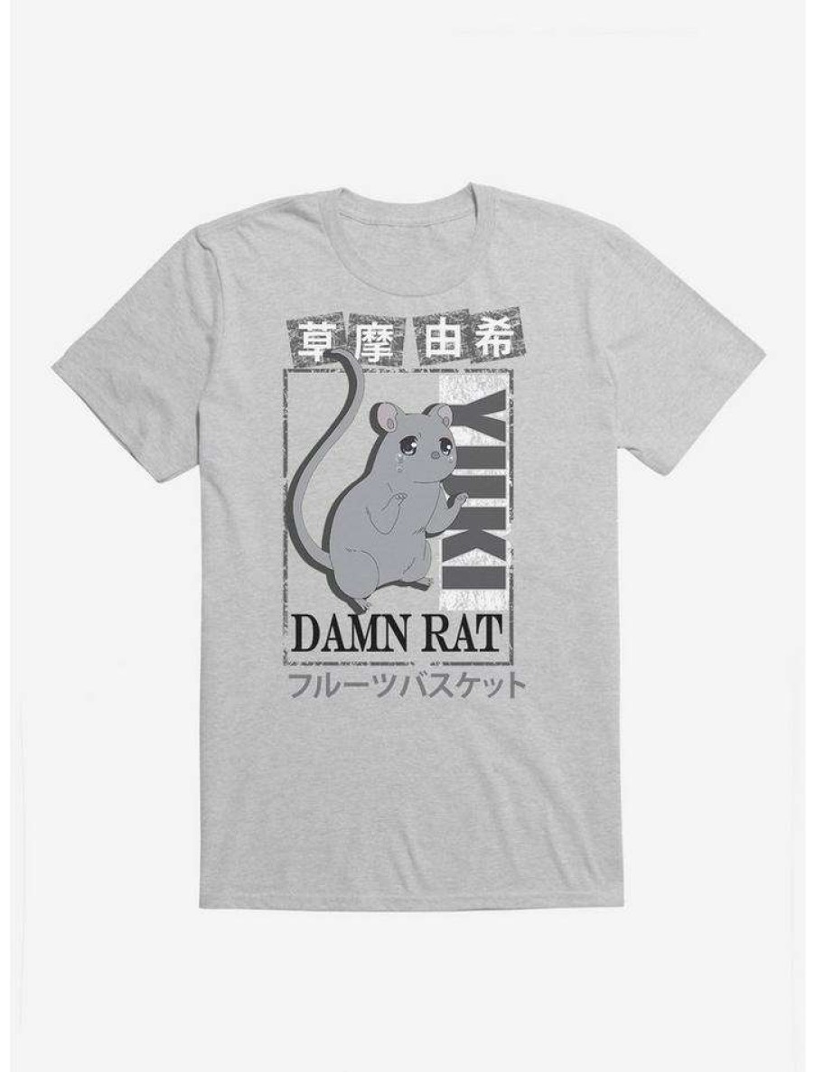 Guys * | New Fruits Basket Yuki Damn Rat T-Shirt Heather Grey