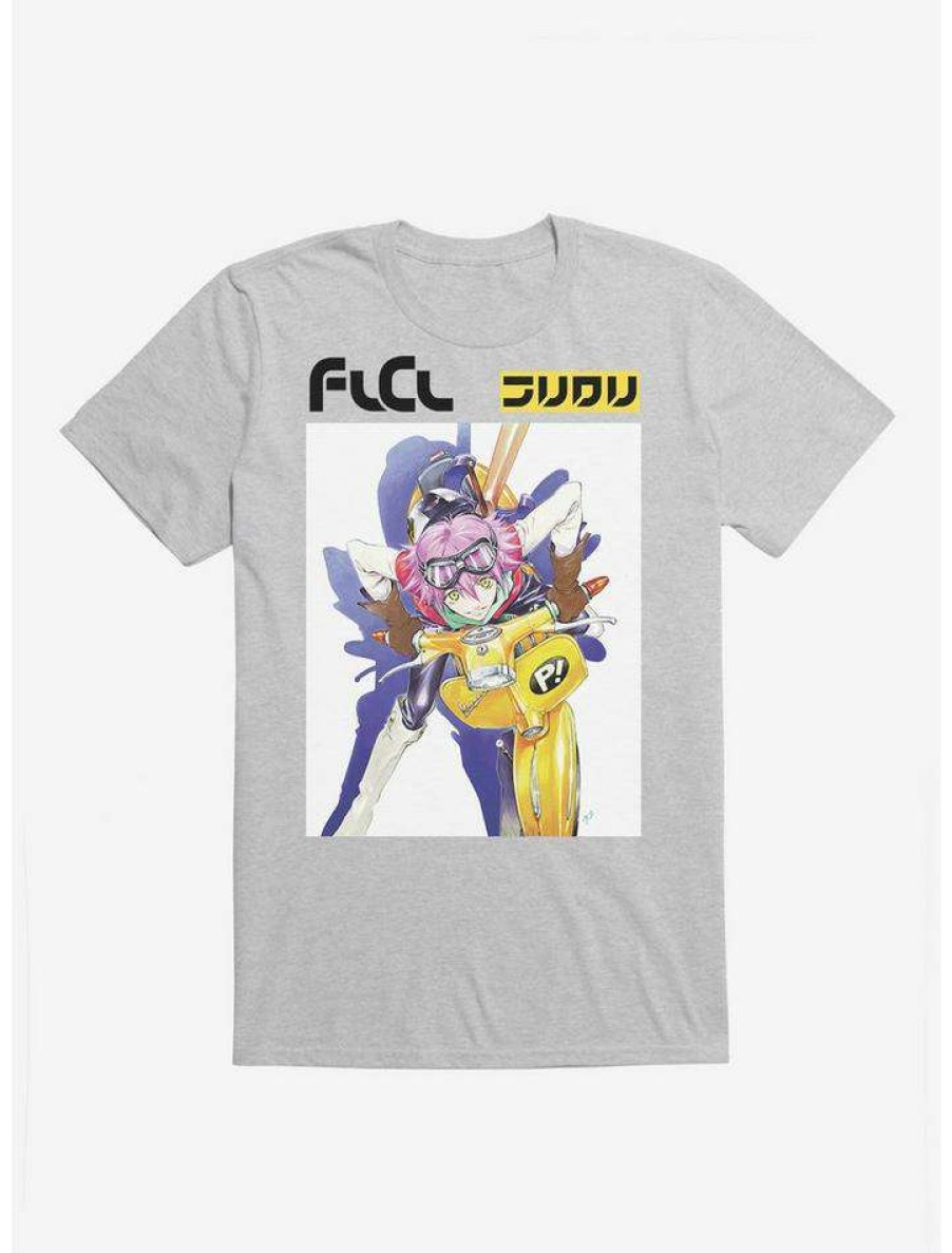 Guys * | Promo Flcl Haruko Scooter T-Shirt Heather Grey