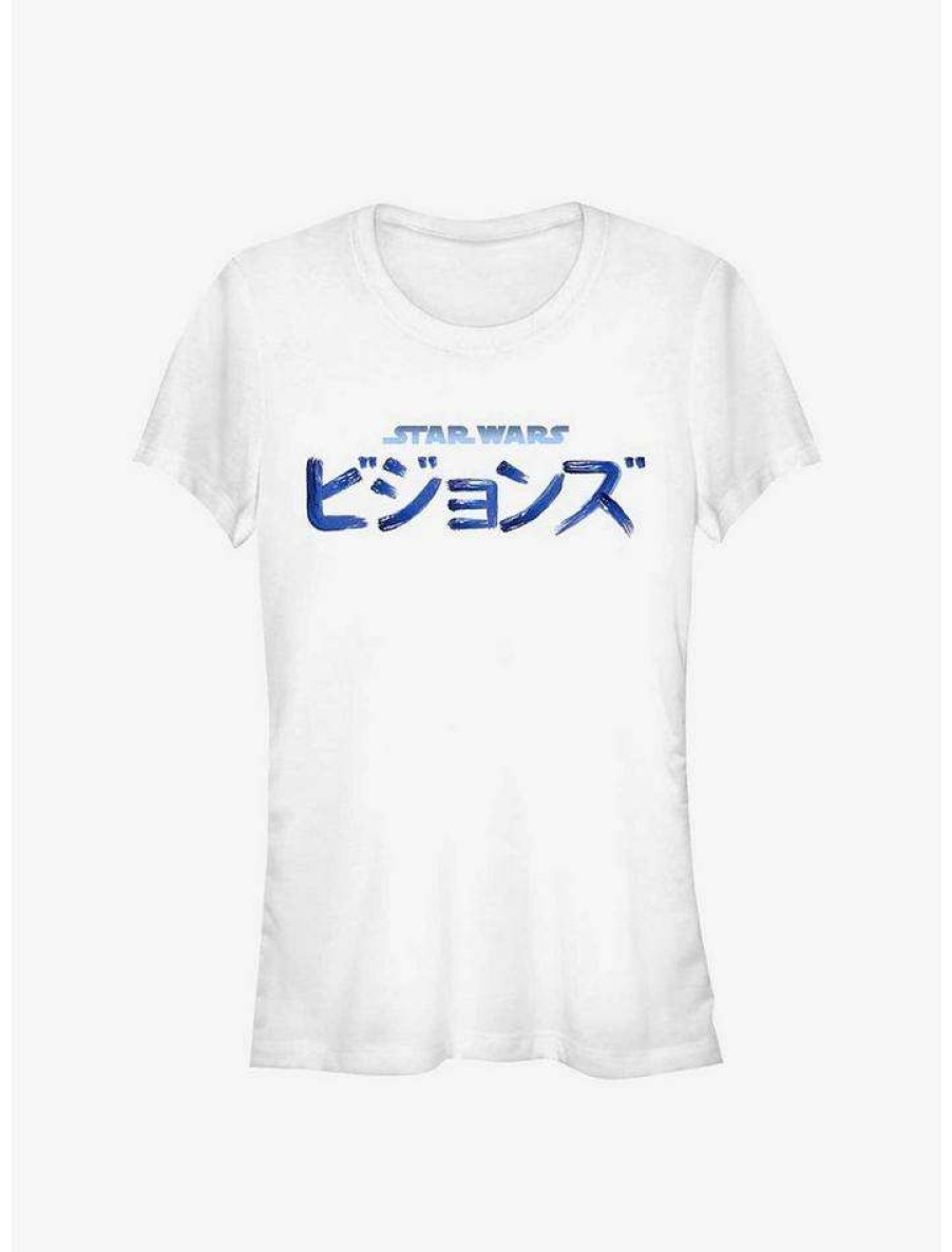 Tees * | New Star Wars: Visions Large Kanji Logo Girls T-Shirt White