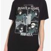 Tees * | Hot Sale Attack On Titan Final Season Quad Boyfriend Fit Girls T-Shirt Multi