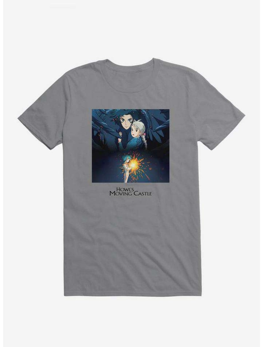 Guys * | Buy Studio Ghibli Howl'S Moving Castle Poster Art T-Shirt