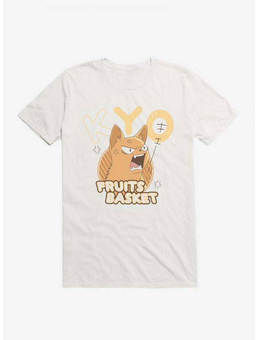 Guys * | Budget Fruits Basket Angry Kyo T-Shirt White