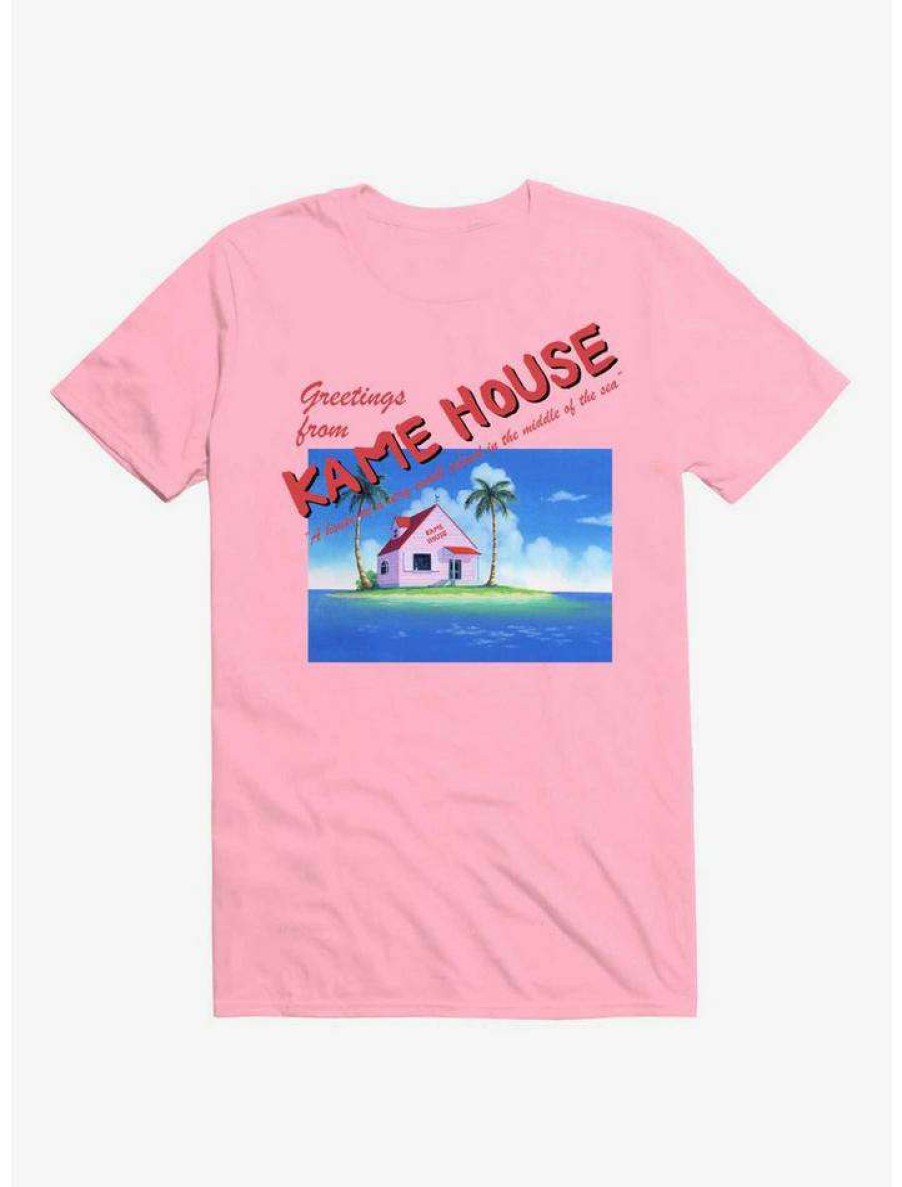 Guys * | Outlet Dragon Ball Kame House Postcard T-Shirt Charity Pink