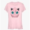 Tees * | Wholesale Pokemon Jigglypuff Face Girls T-Shirt Light Pink