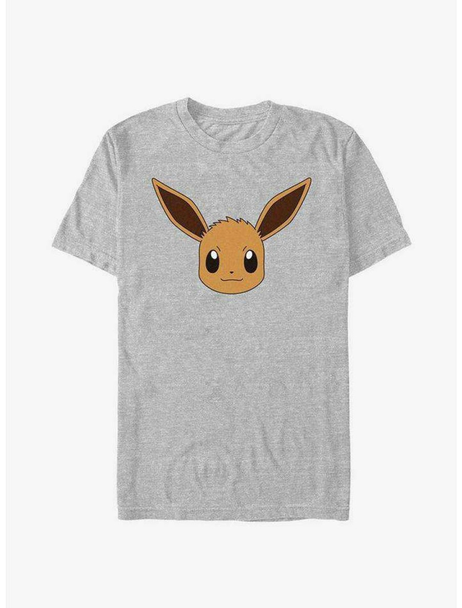 Guys * | Best Pirce Pokemon Eevee Face T-Shirt Ath Htr