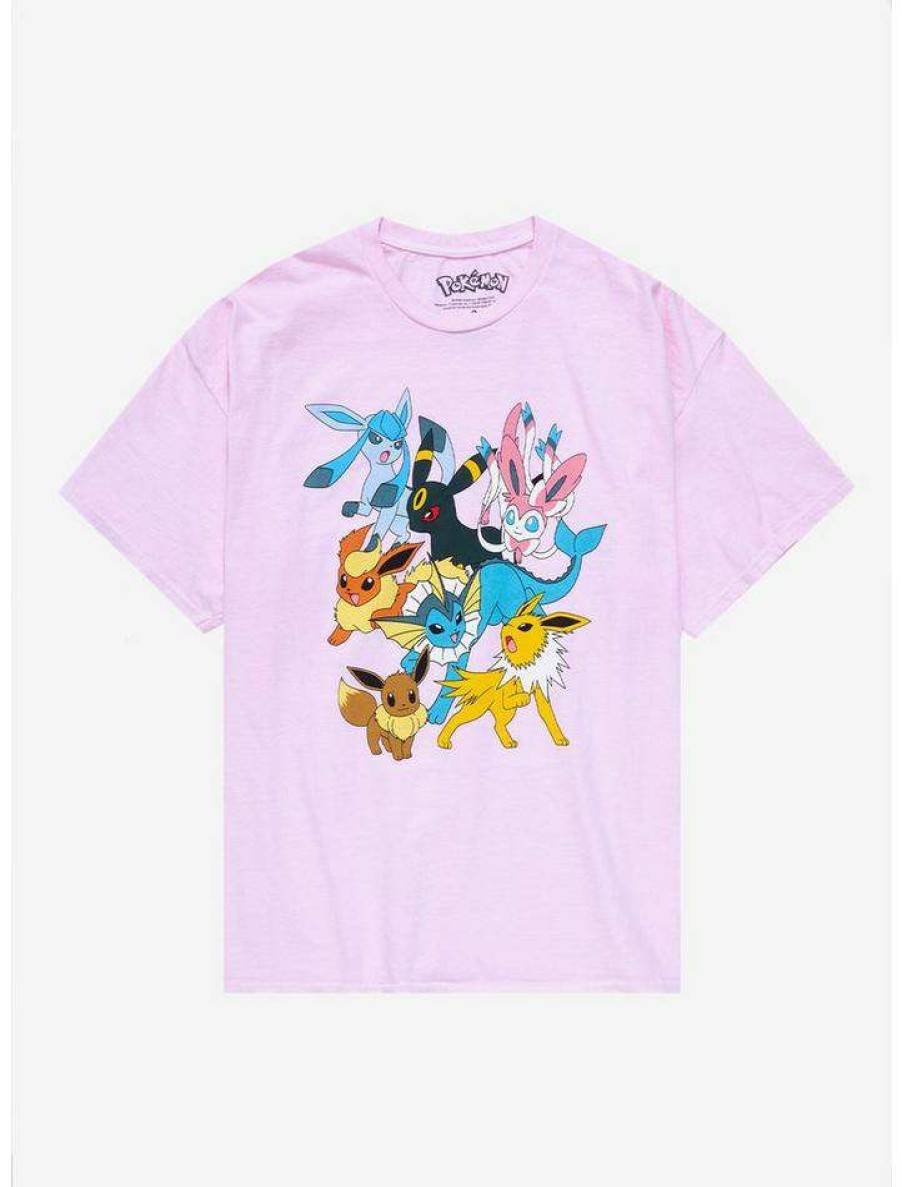 Tees * | Top 10 Pokemon Eeveelutions Boyfriend Fit Girls T-Shirt Plus Size Multi