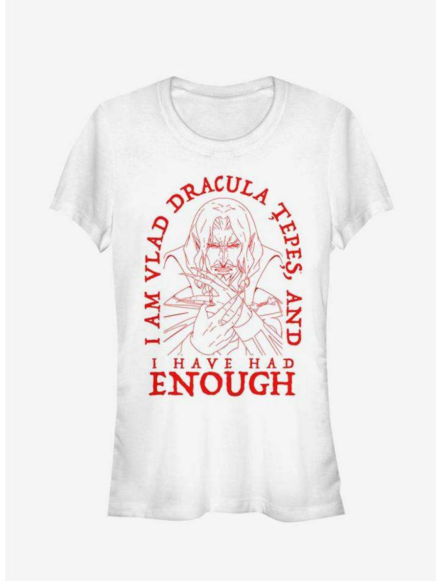 Tees * | New Castlevania Had Enough Girls T-Shirt White