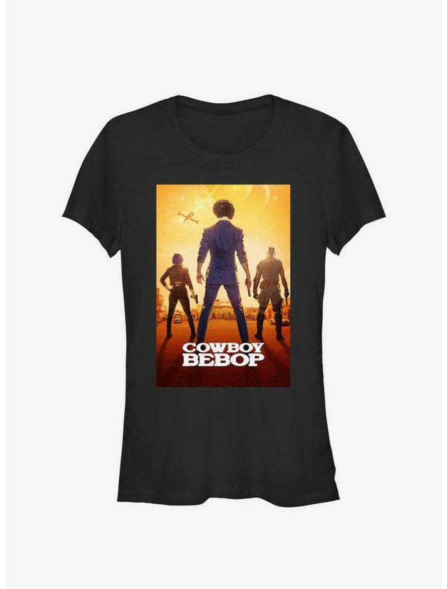 Tees * | Best Pirce Cowboy Bebop Trio Poster Girl'S T-Shirt Black