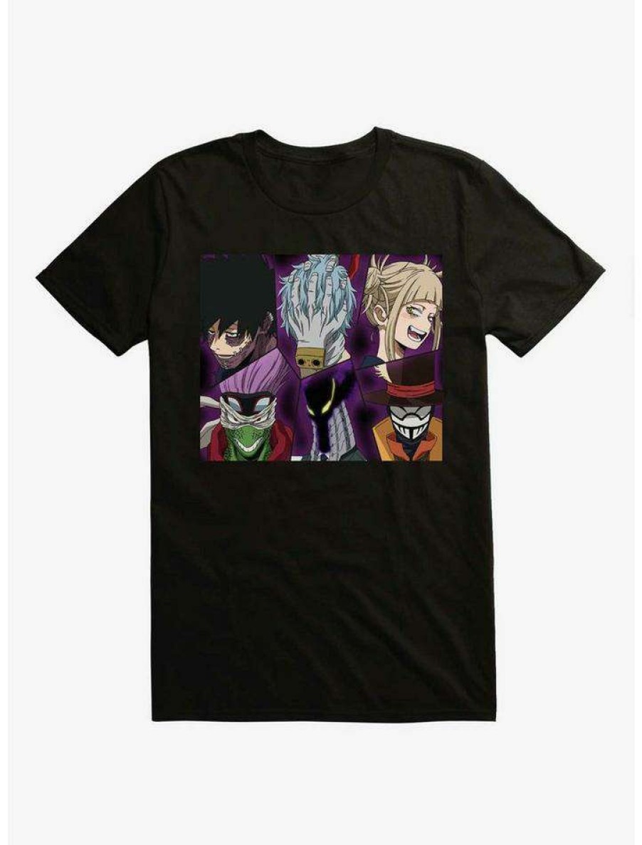 Guys * | Best Pirce My Hero Academia League Of Villains Faces T-Shirt Black