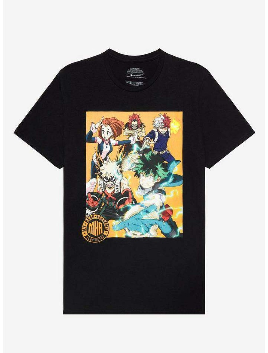 Tees * | Brand New My Hero Academia Group Boyfriend Fit Girls T-Shirt Multi