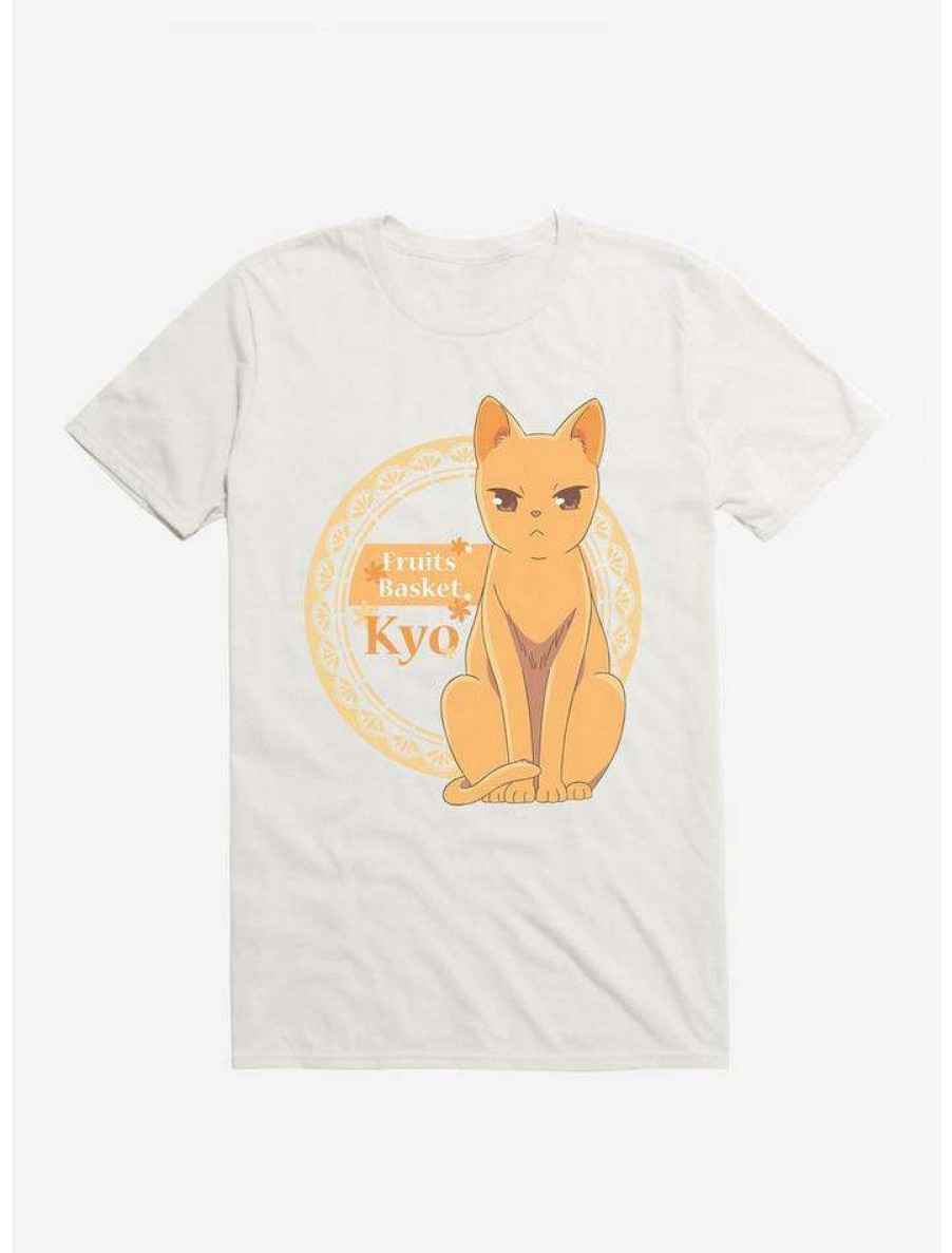 Guys * | Best Deal Fruits Basket Kyo Cat T-Shirt White