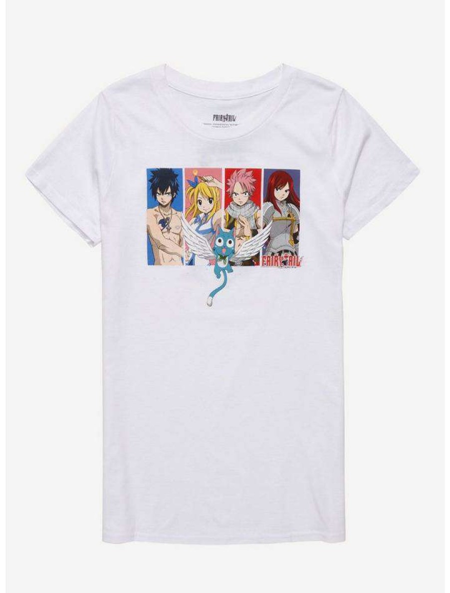 Tees * | Promo Fairy Tail Group Panel Girls T-Shirt Multi