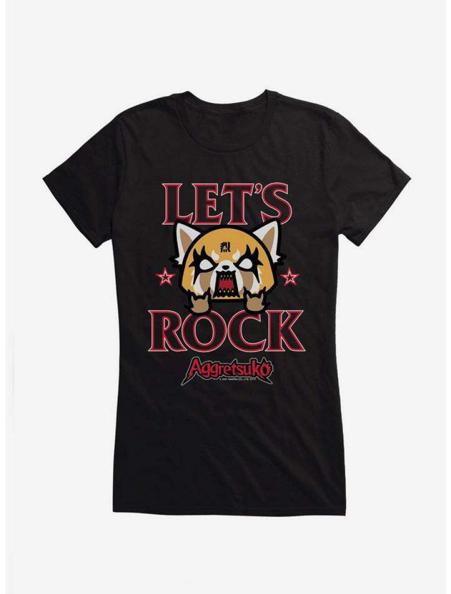 Tees * | Best Reviews Of Aggretsuko Let'S Rock Girls T-Shirt