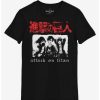 Guys * | Top 10 Attack On Titan Trio T-Shirt Black