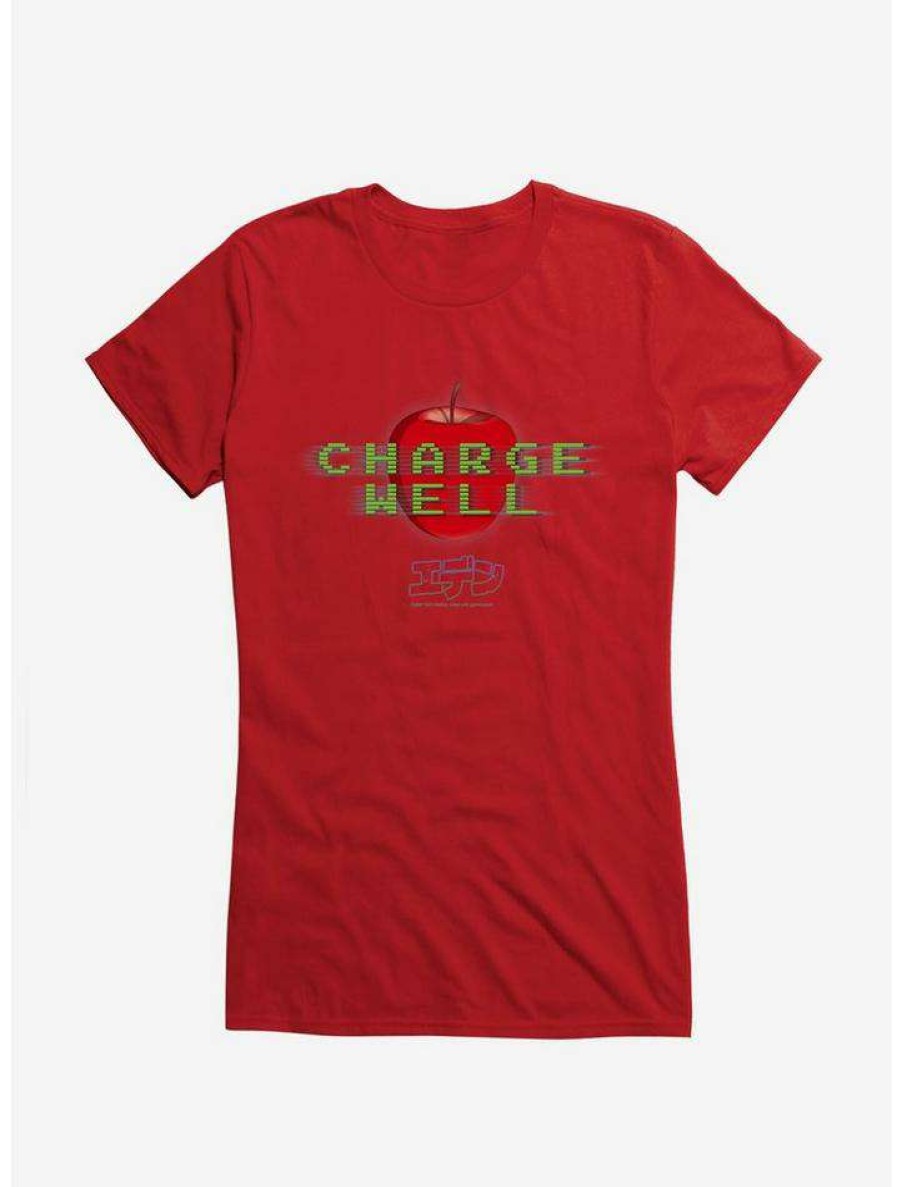 Tees * | Promo Eden Charge Well Apple Logo Girls T-Shirt Red