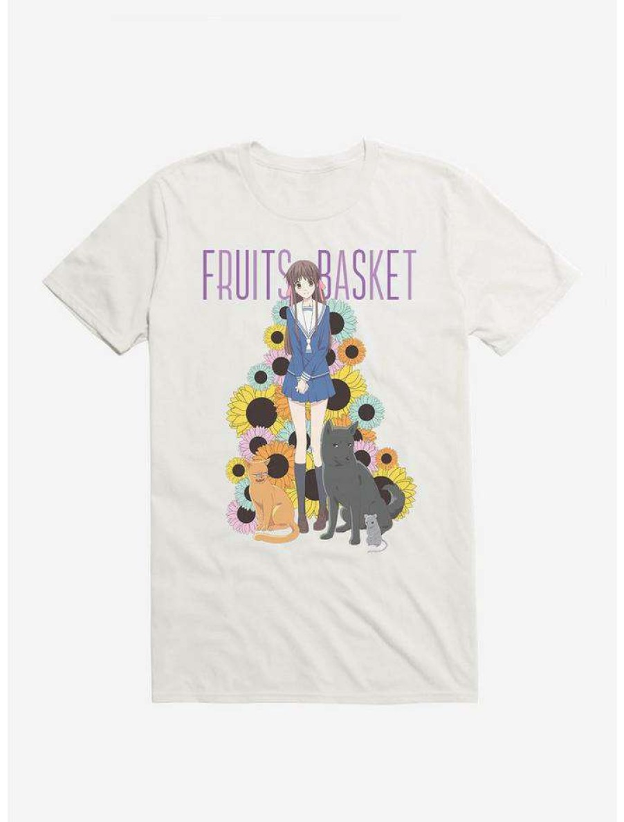 Guys * | Brand New Fruits Basket Sunflower T-Shirt White