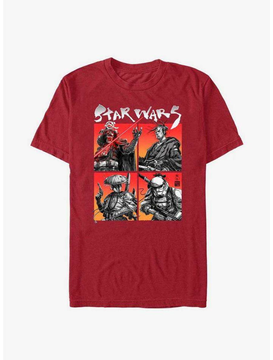 Guys * | Cheap Star Wars: Visions Boba Fett Four On The Floor T-Shirt Cardinal