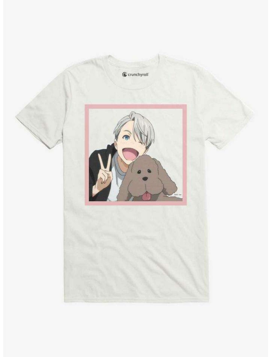 Guys * | Promo Yuri On Ice Victor And Makkachin T-Shirt White