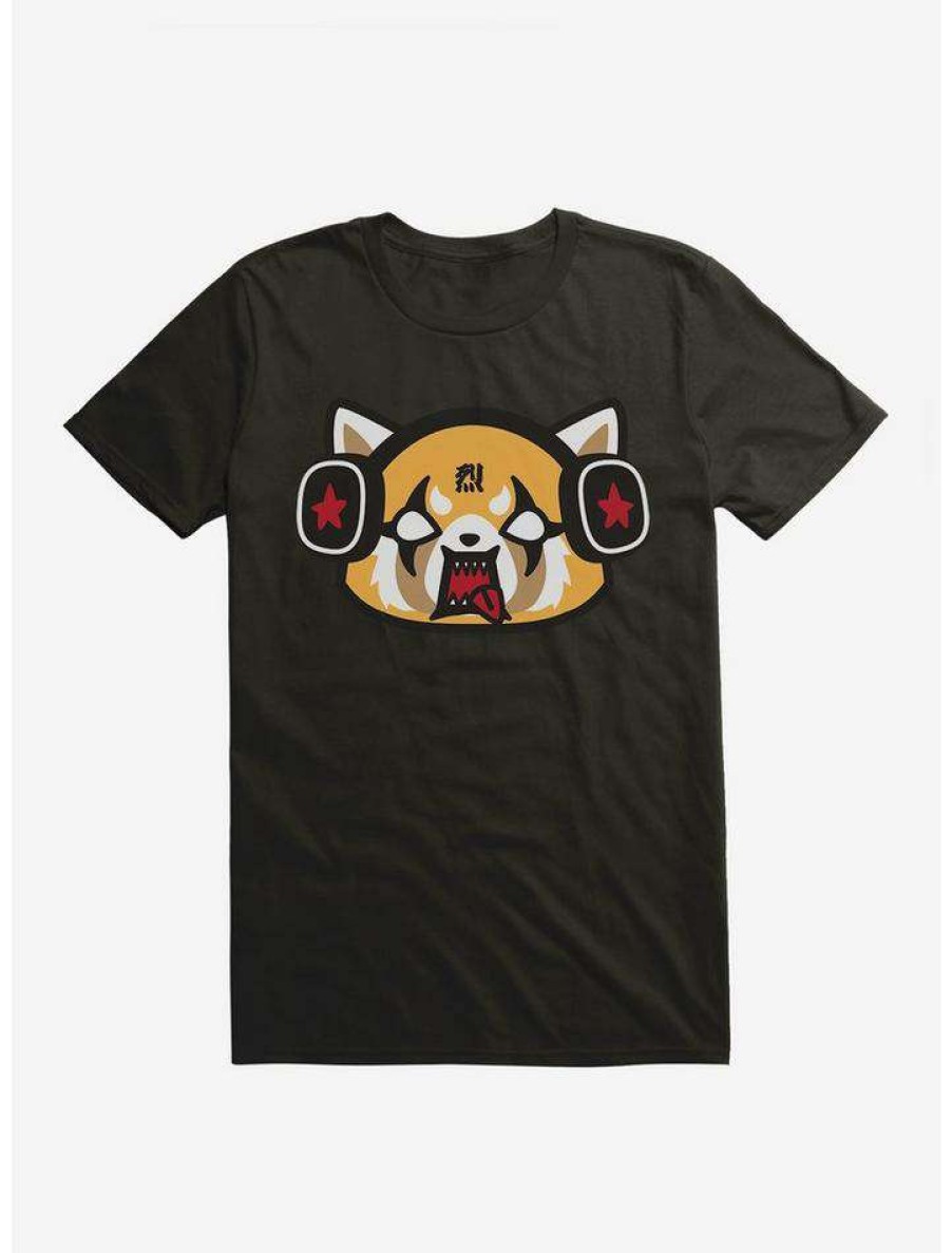 Guys * | Best Deal Aggretsuko Metal Raging Headphones T-Shirt