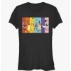 Tees * | Top 10 Pokemon Rainbow Faces Girls T-Shirt Black