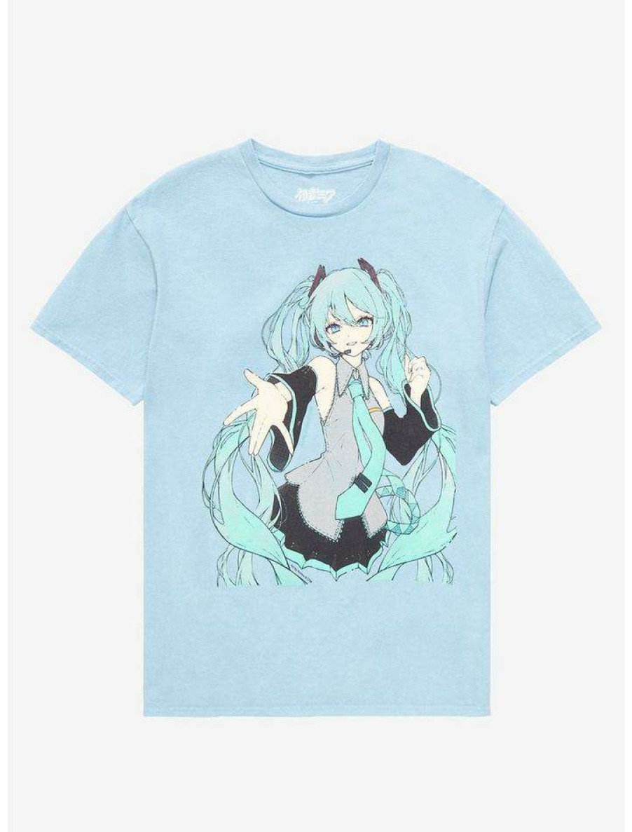 Tees * | Outlet Hatsune Miku Sketch Boyfriend Fit Girls T-Shirt Multi