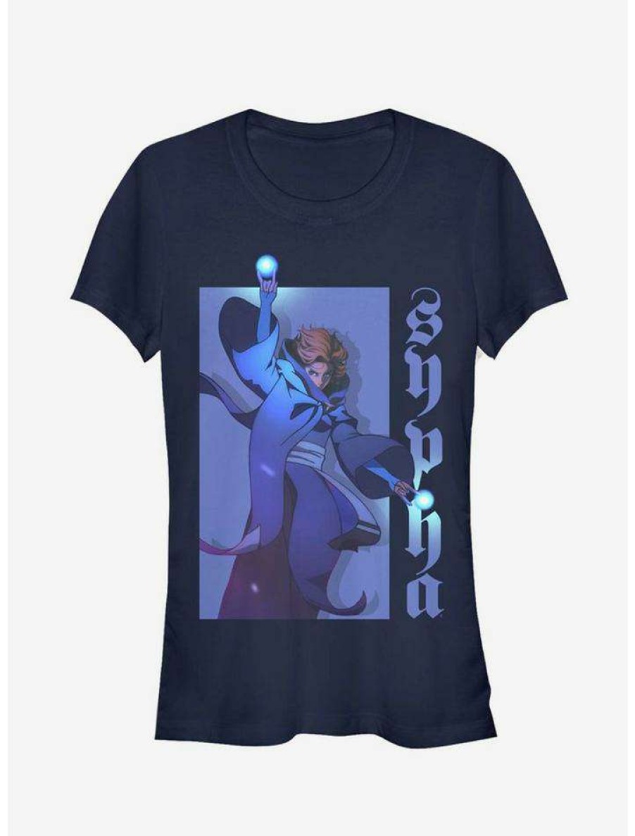 Tees * | Deals Castlevania Hero Sypha Girls T-Shirt Navy