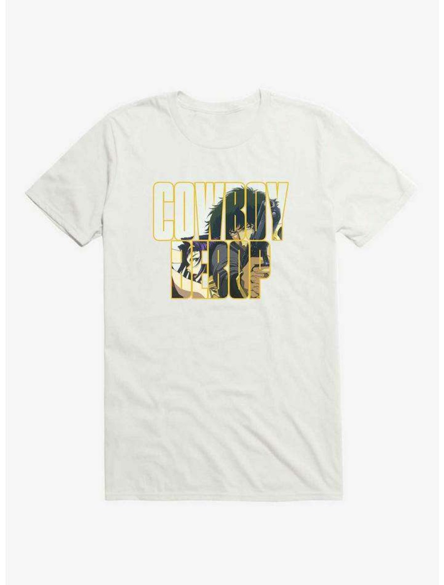 Guys * | Best Pirce Cowboy Bebop Spike & Faye Thread Pixel T-Shirt White