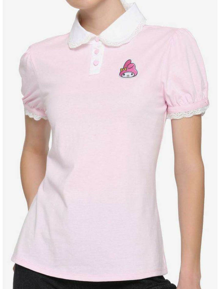 Tees * | Top 10 My Melody Collared Girls Top Pink