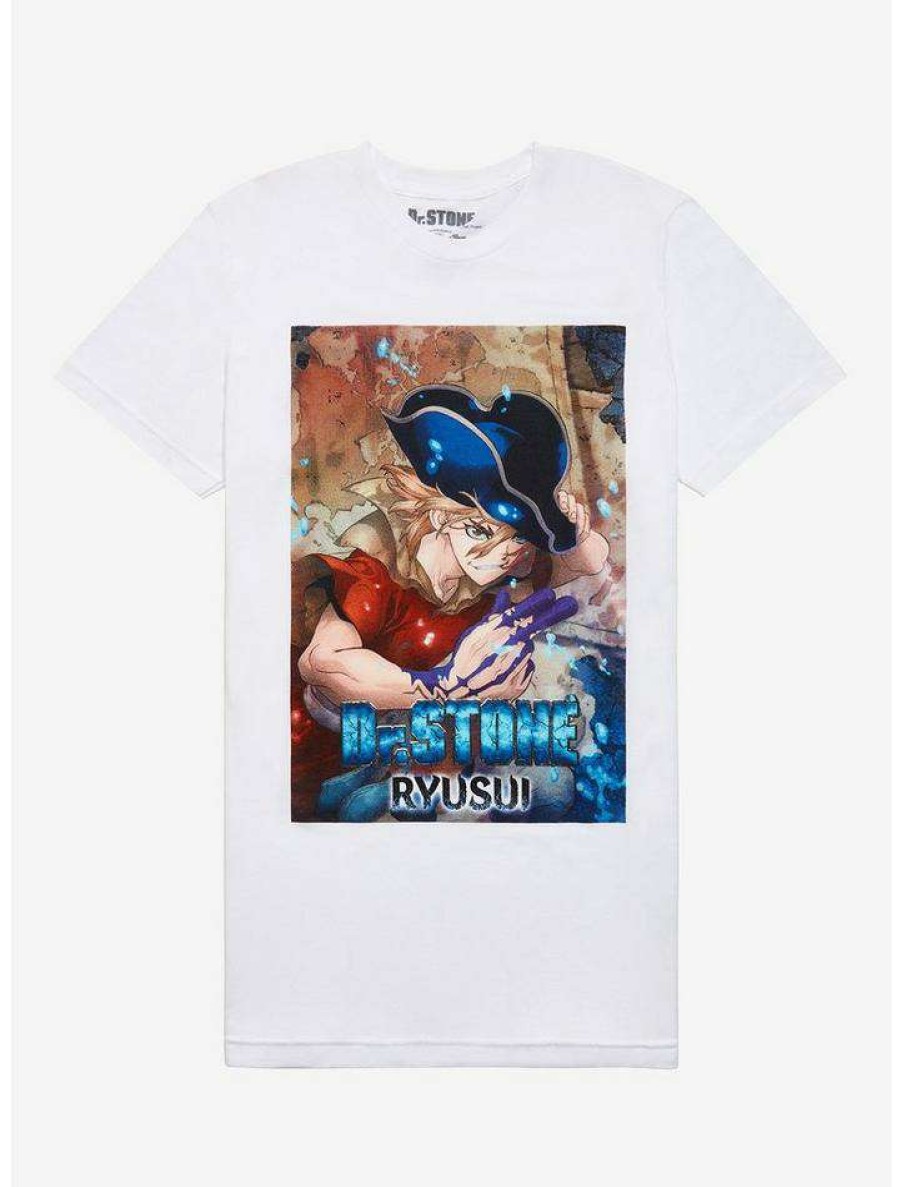 Tees * | Best Deal Dr. Stone: Ryusui Poster T-Shirt Pale Yellow