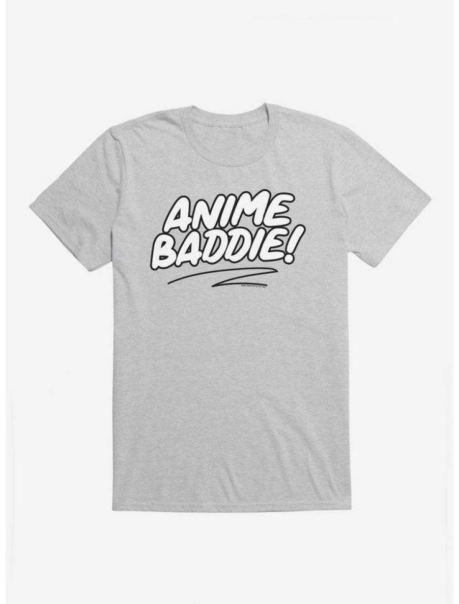 Guys * | Wholesale Adorned By Chi Anime Baddie T-Shirt Heather Grey