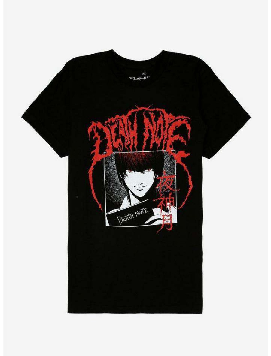 Guys * | Best Pirce Death Note Light Metal T-Shirt Black