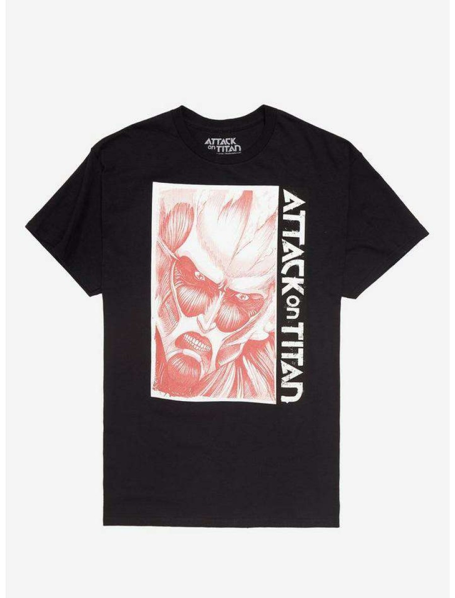 Guys * | Coupon Attack On Titan Colossal Titan Portrait T-Shirt Black