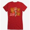 Tees * | Coupon Eden Sara Japanese Text Logo Girls T-Shirt Red