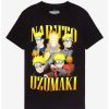 Guys * | Top 10 Naruto Shippuden Ombre Naruto Uzumaki Collage T-Shirt Black