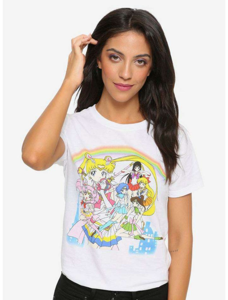 Tees * | Best Reviews Of Sailor Moon Rainbow Guardians Girls T-Shirt Multi