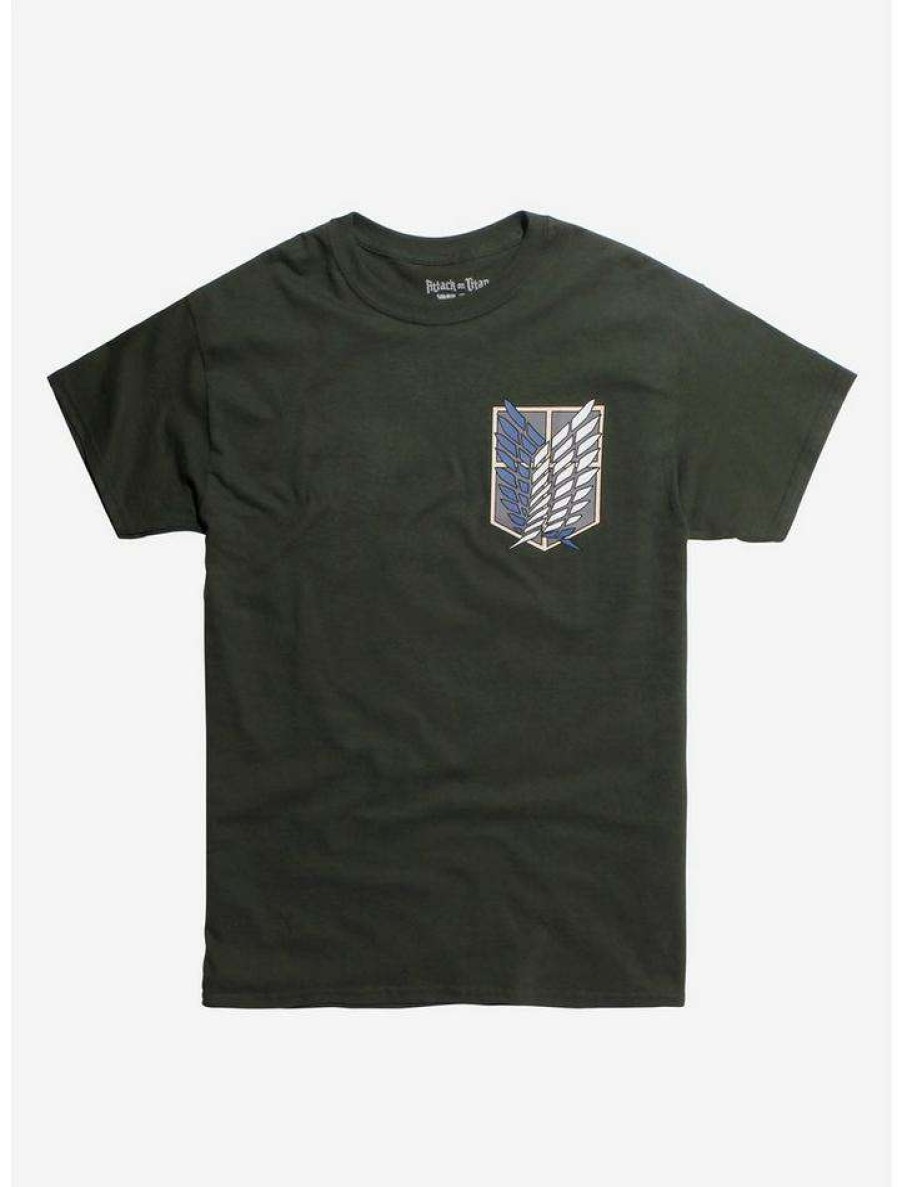 Tees * | Best Reviews Of Attack On Titan Scout Regiment T-Shirt Green