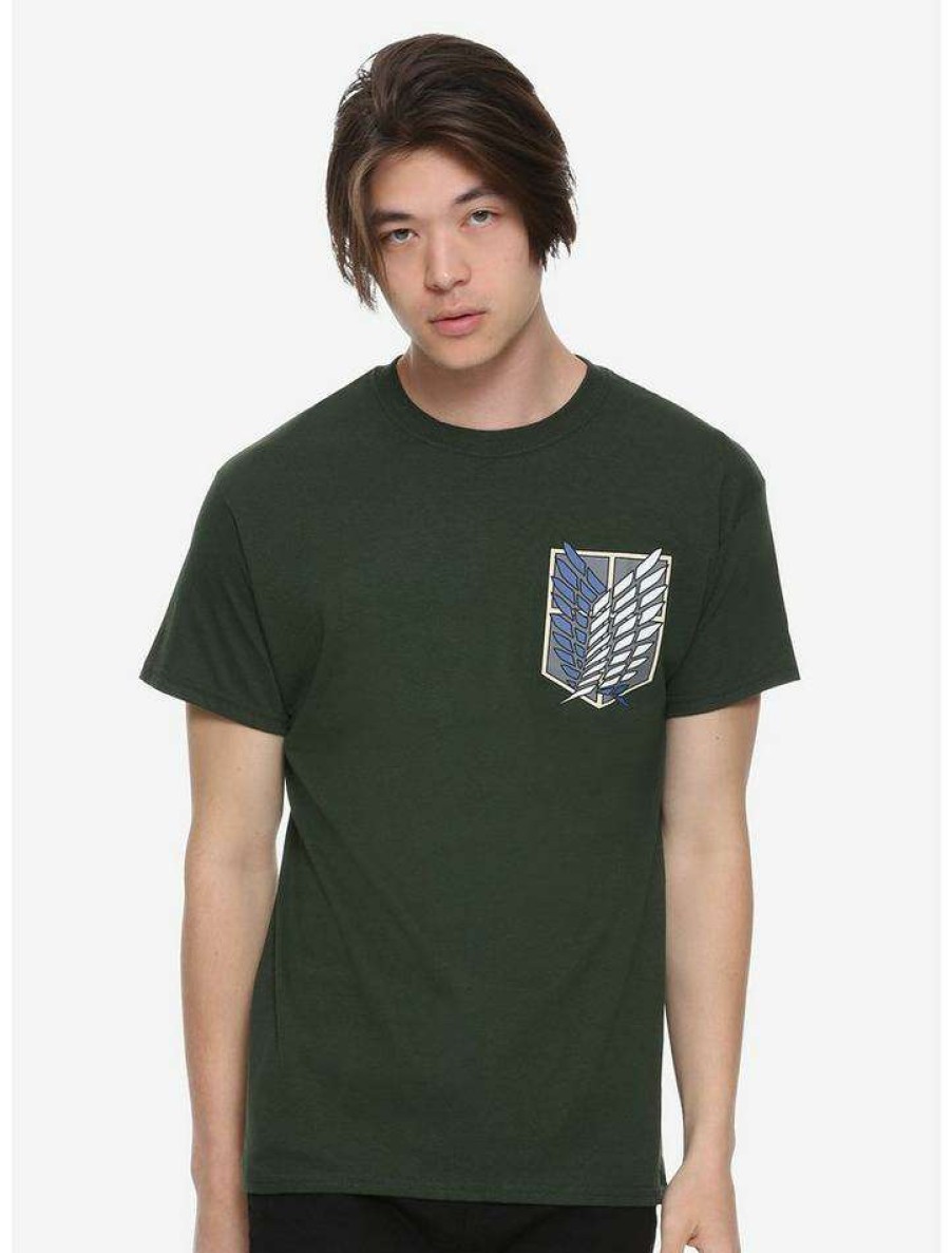 Tees * | Best Reviews Of Attack On Titan Scout Regiment T-Shirt Green