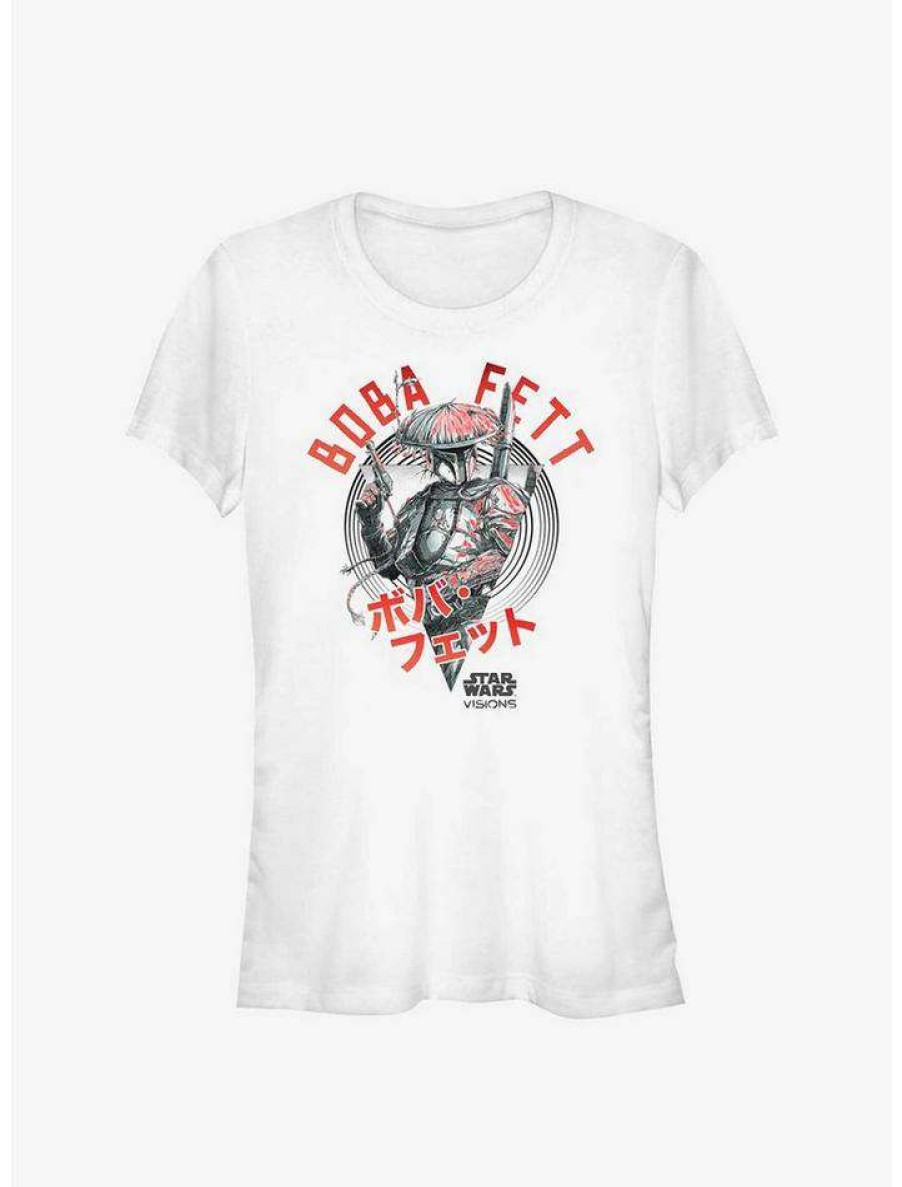 Tees * | Best Pirce Star Wars: Visions The Boba Fett Girls T-Shirt White